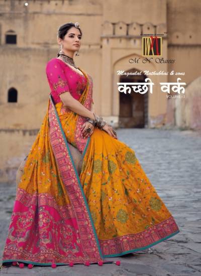 Kachi Work Vol 3 By MN Designer Wedding Saree Collection